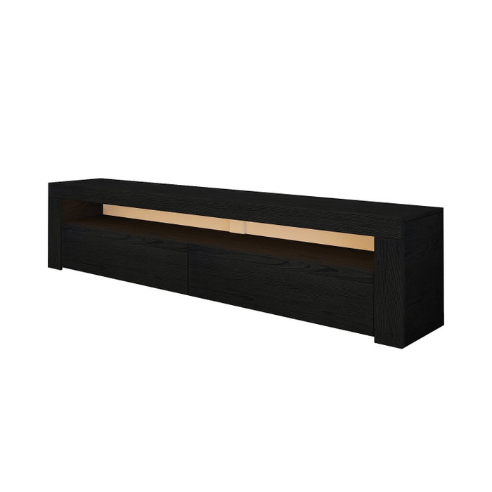 Hanah Home Soporte para TV Batı - Wood Black con Luces LED